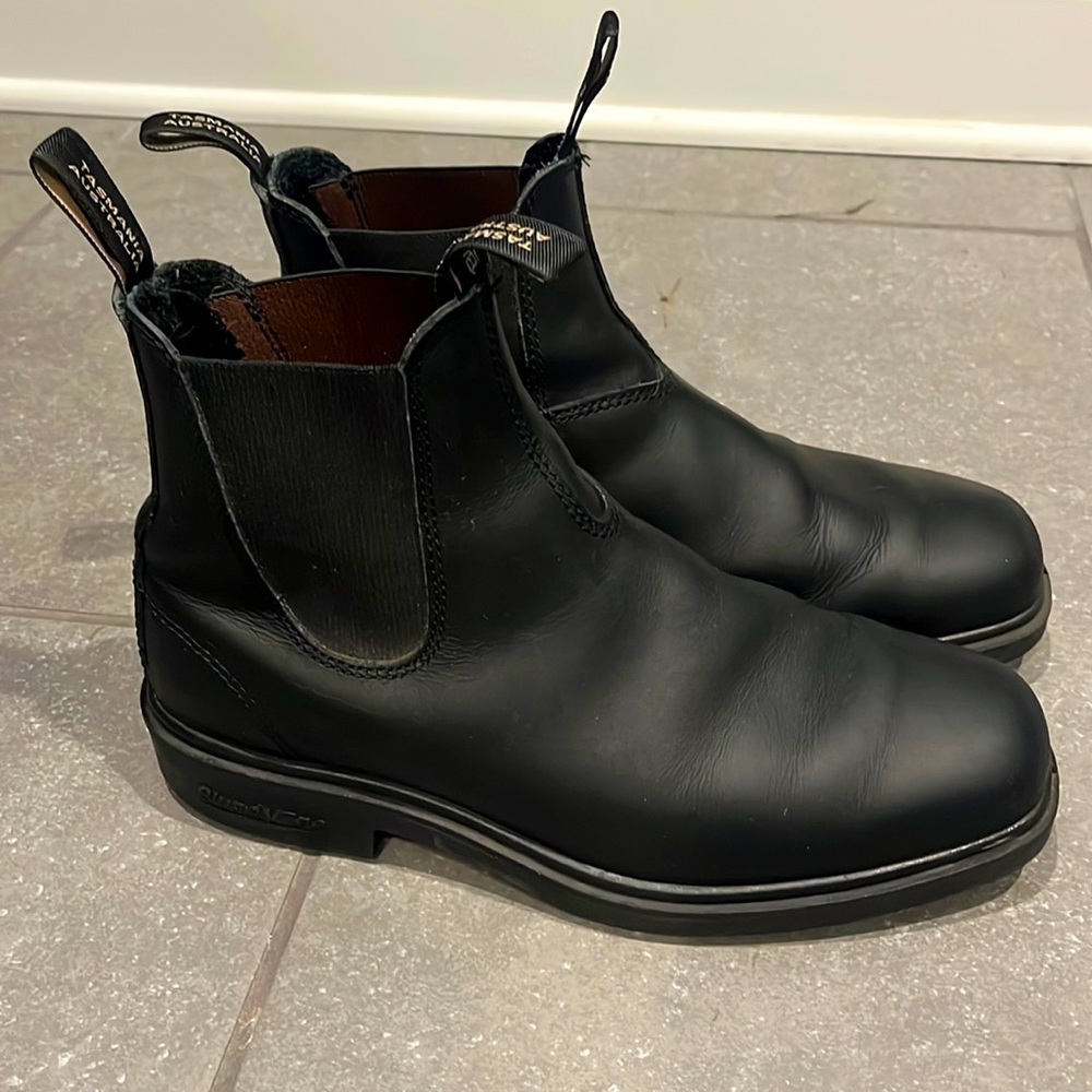 Black Leather Blundstones